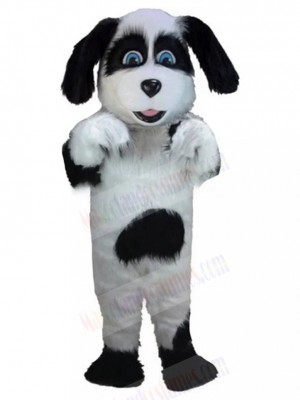 Friendly White and Black Old English Sheepdog Mascot Costume Animal