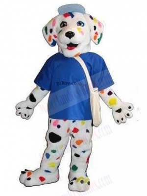 Artistic Dalmatian Dog Mascot Costume with White Shoulder Bag Animal