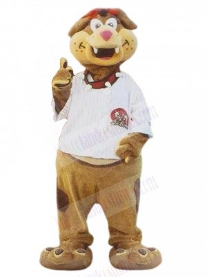 Naughty Light Brown Cartoon Dog Mascot Costume Animal