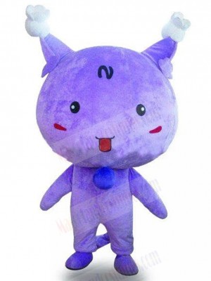 Purple Bun Cat Mascot Costume Animal