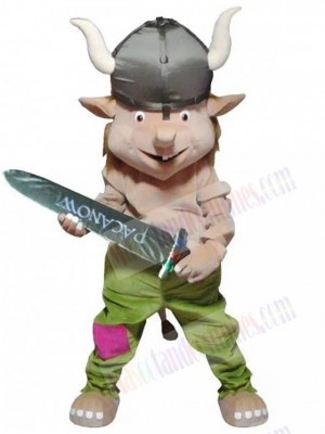 Leprechaun Mascot Costume Cartoon in Uniform Viking