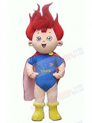 Boy Elf Mascot Costume Cartoon with Red Hair