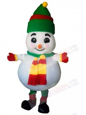 Cute Belly Billowing Snowman Yeti Mascot Costume Cartoon