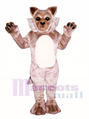 Cute Timber Wolf Mascot Costume