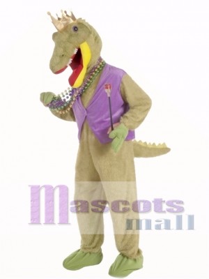 Mardi Gras Alligator King Mascot Costume Animal