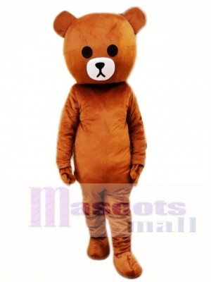 Brown Bear Mascot Costume Line Town Friends Mascot