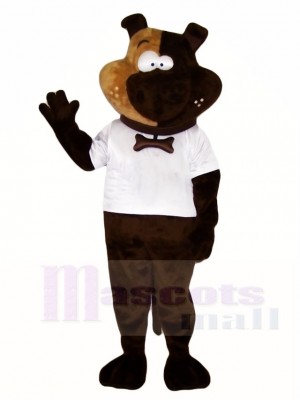 Brown Dog Mascot Costumes in White Shirt Animal 