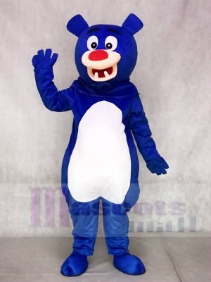 Blue Bear with White Belly Mascot Costumes Animal