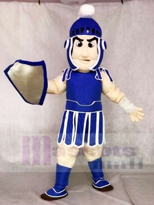 Dark Blue Spartan Trojan Knight Sparty Mascot Costumes with Shield People