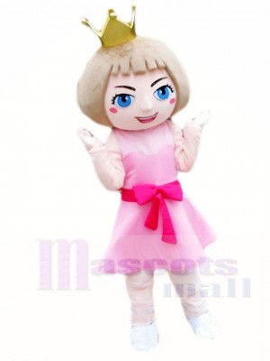 Pink Dress Princess Mascot Costumes Cartoon