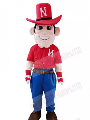 Peasant Mascot Costume with Red Hat People