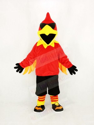 Rock Rooster with Black Trousers Mascot Costume Cartoon