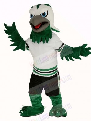 Green and White Eagle Falcon Mascot Costume