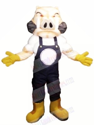 Fierce Hog with Yellow Gloves Mascot Costumes Adult