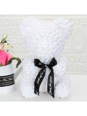 Exclusive White Pearl Rose Teddy Bear Best Gift for Mother's Day, Valentine's Day, Anniversary, Weddings and Birthday