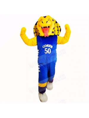 Sports Cobra Snake with Blue Shirt Mascot Costumes Cartoon