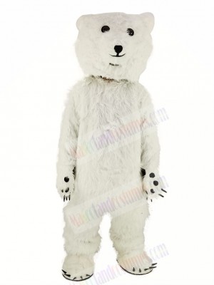 White Fluffy Polar Bear Mascot Costume