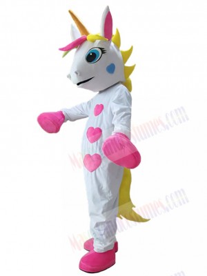 White Unicorn Mascot Costume For Adults Mascot Heads