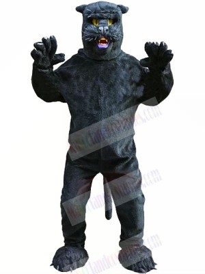 Sleek Black Panther Mascot Costumes Cartoon