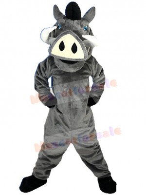 Cute Grey Boar Pig Mascot Costume Animal