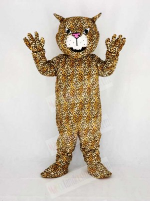 Cute Brown Big Cat Leopard Mascot Costume Cartoon