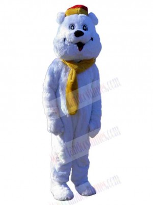 Yellow Hat Polar Bear Mascot Costume For Adults Mascot Heads