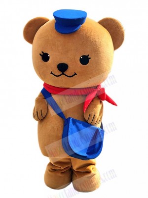 Bear with Blue Bag Mascot Costume Animal