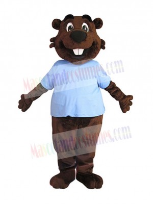 Happy Beaver Mascot Costume Animal