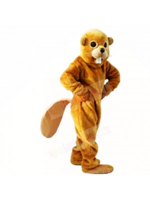 Friendly Yellow Lightweight Beaver Mascot Costumes Adult