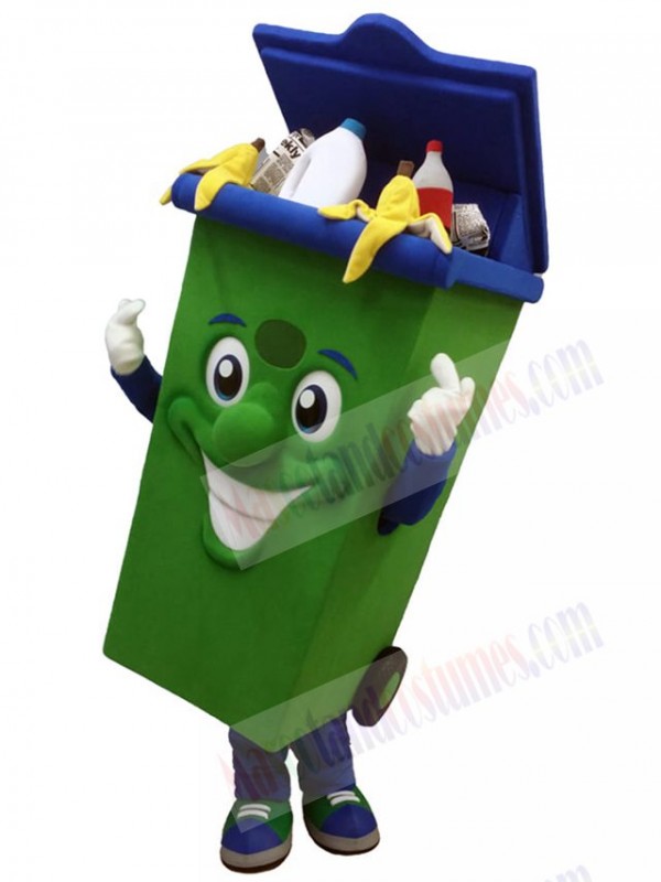 Green Recycle Trash Can Mascot Costume Adult Size Waste Bin