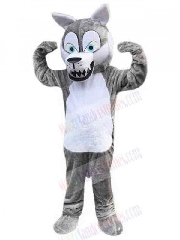 White and blue koala mascot in sportswear - Sizes L (175-180CM)