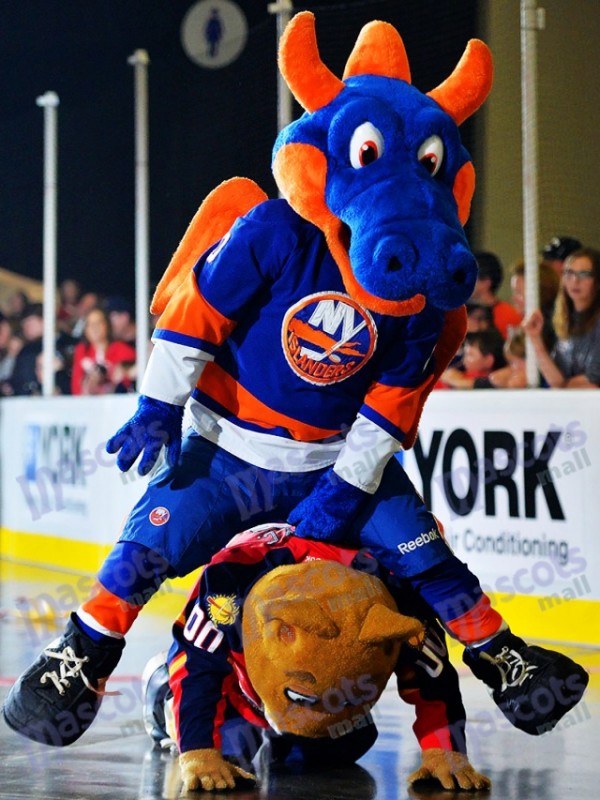 With Sparky the Dragon, the Islanders Mascot, slgckgc