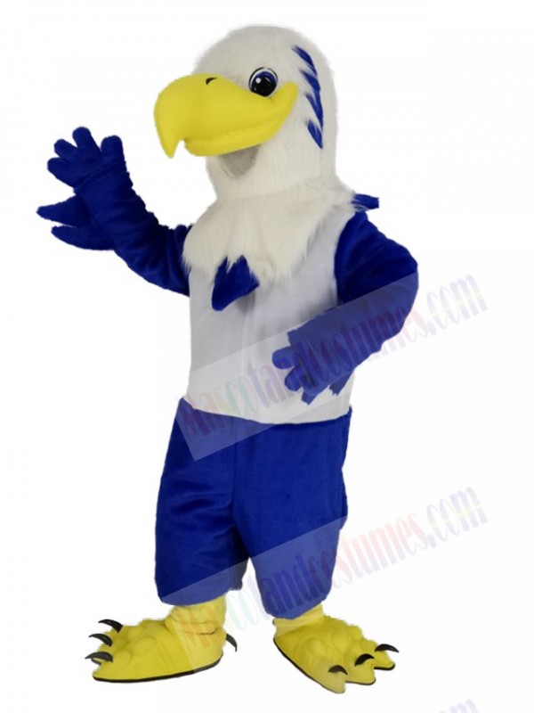 Purchase Mascot blue and white bird with a flying helmet in Mascot